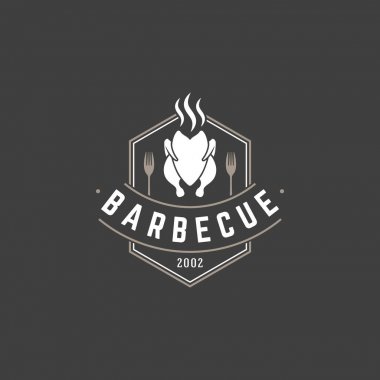 Restoran logo şablonu vektör nesnesi için logo veya rozeti