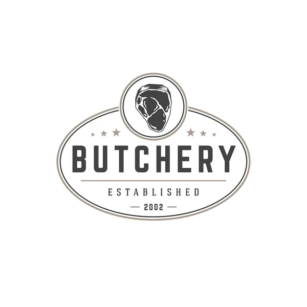 Butchery shop logotyp mall vector-objekt för logotyp eller märke — Stock vektor