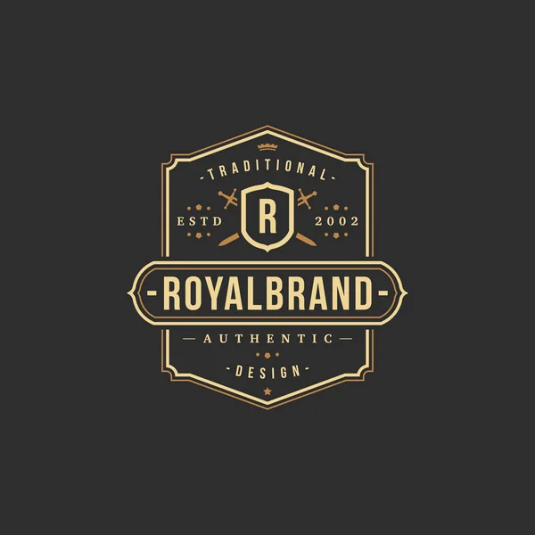 Luxe monogram logo vector sjabloonobject voor logo of ontwerp badge. — Stockvector