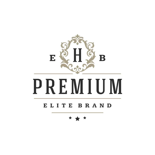 Luxury monogram logo template vector object for logotype or badge Design. — Stock Vector