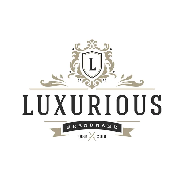 Luxus-Monogramm-Logo-Vorlage Vektorobjekt für Logotyp oder Badge-Design. — Stockvektor