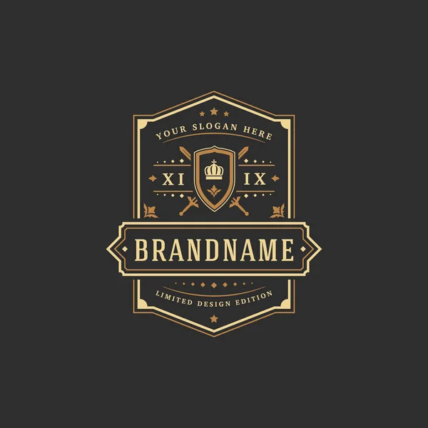 Luxe logo vector sjabloonobject voor logo of ontwerp badge. — Stockvector