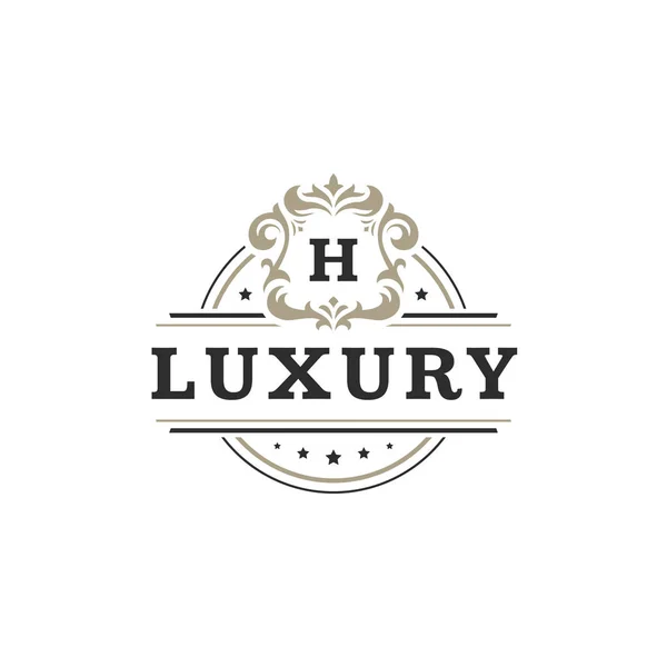 Luxury monogram logo template vector object for logotype or badge Design. — Stock Vector