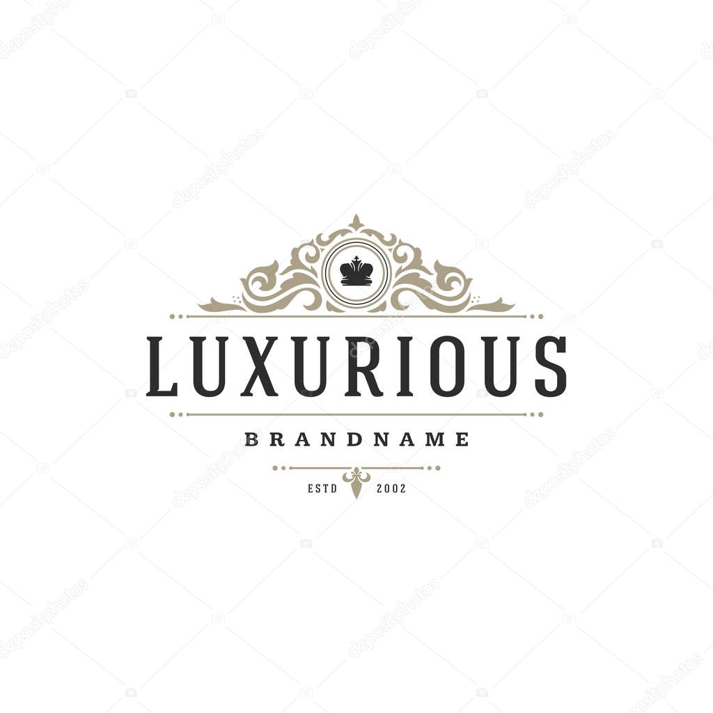 Luxury logo template vector object for logotype or badge Design.