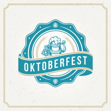 Oktoberfest tebrik kartı veya dokulu arka plan olarak görüntüle. Bira Festivali kutlama.