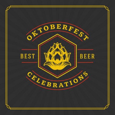 Oktoberfest tebrik kartı veya dokulu arka plan olarak görüntüle. Bira Festivali kutlama.