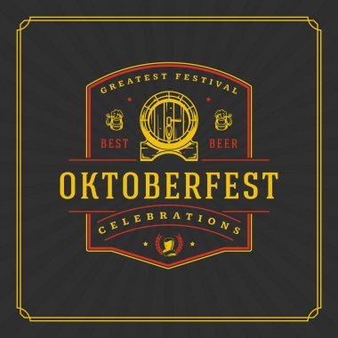 Oktoberfest tebrik kartı veya dokulu arka plan olarak görüntüle. Bira Festivali kutlama.
