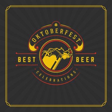 Oktoberfest tebrik kartı veya dokulu arka plan olarak görüntüle. Bira Festivali kutlama.