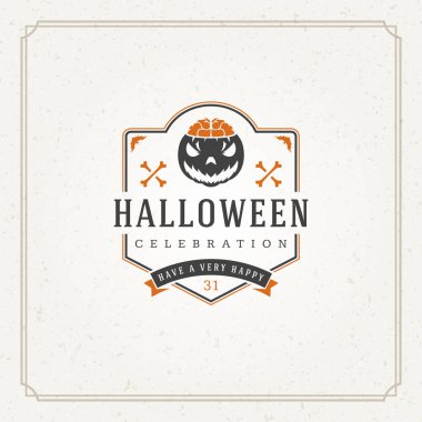 Cadılar Bayramı tipografik tebrik kartı tasarlamak vektör