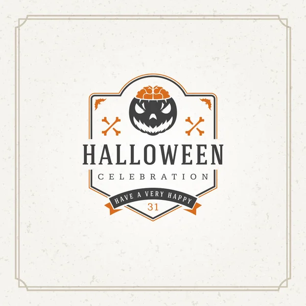 Halloween typografische Grußkarte Design-Vektor — Stockvektor