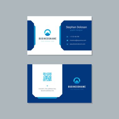 Kartvizit tasarım trendi mavi renk şablonu