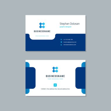 Kartvizit tasarım trendi mavi renk şablonu