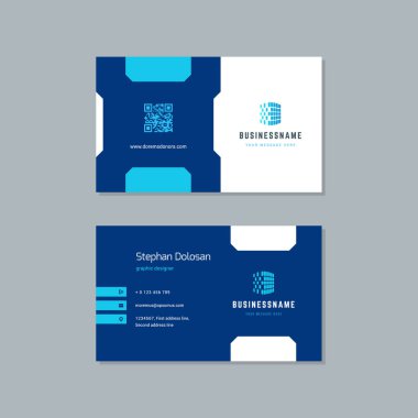 Kartvizit tasarım trendi mavi renk şablonu