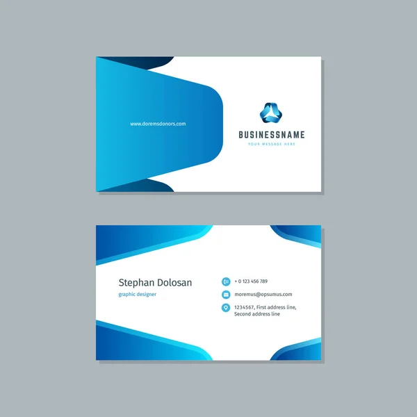 Diseño de tarjetas de visita plantilla de colores azules de moda — Vector de stock