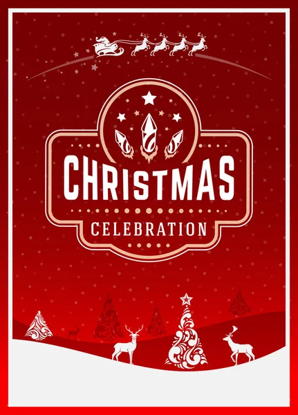 크리스마스 인사말 카드 또는 포스터 디자인 — 스톡 벡터