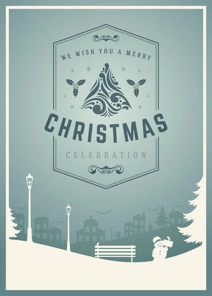 Tarjeta de felicitación de Navidad o diseño de póster — Archivo Imágenes Vectoriales