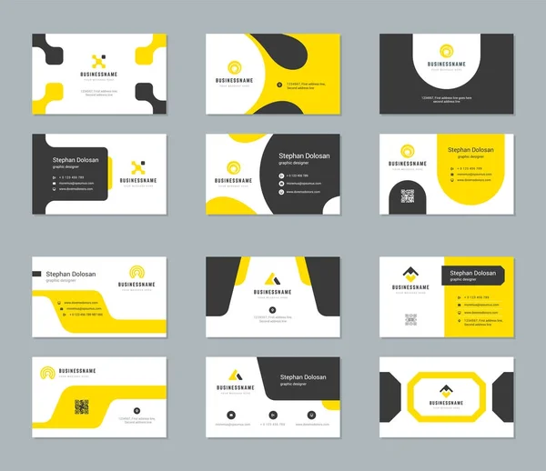 Business cards design templates set — Stock Vector