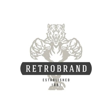 Kaplan çizilmiş logosu beyaz arka plan vektör illüstrasyon izole el