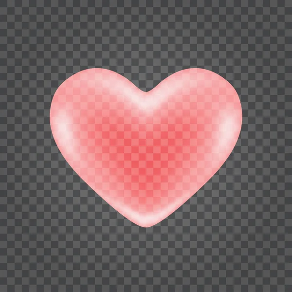 Kırmızı parlak kalp şekli şeffaflık arkaplan vektörü çiziminde izole edildi — Stok Vektör
