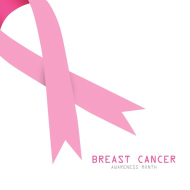 Meme kanseri. Pembe kurdele. Meme Kanseri Bilinçlendirme simgesi.