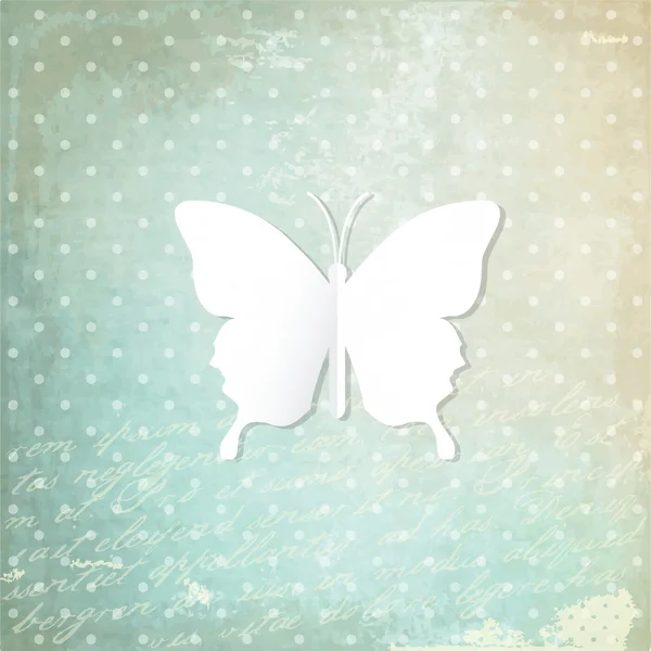 Libro blanco mariposa sobre fondo histórico . — Vector de stock