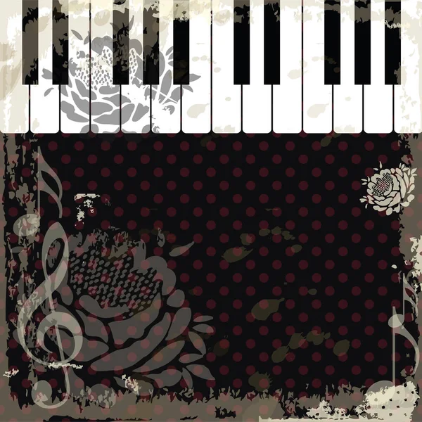Musik-Ereignis Klaviervorlage. Hintergrund mit Klaviertasten. Klavierspiel — Stockvektor
