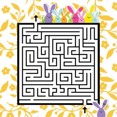 Labirent. Beni buradan çıkar. Doğru bir çıkış yolu bulmak için Yardım bunny. 
