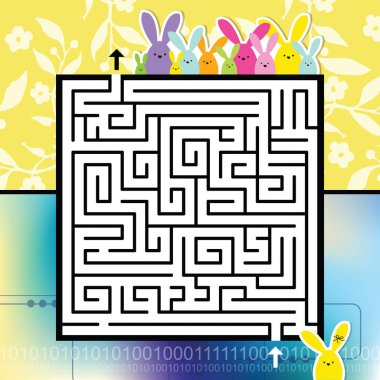 Labirent. Beni buradan çıkar. Doğru bir çıkış yolu bulmak için Yardım bunny. 