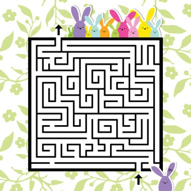 Labirent. Beni buradan çıkar. Doğru bir çıkış yolu bulmak için Yardım bunny. 