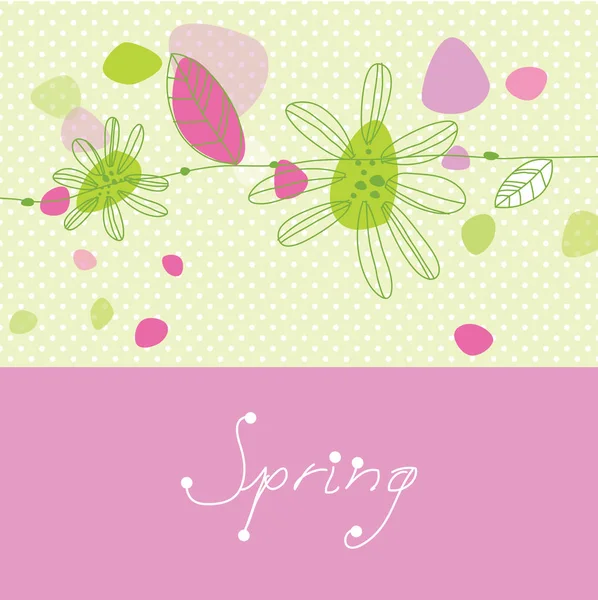 Spring time. Spring flowers. Greeting card template with copy space. — Stock Vector