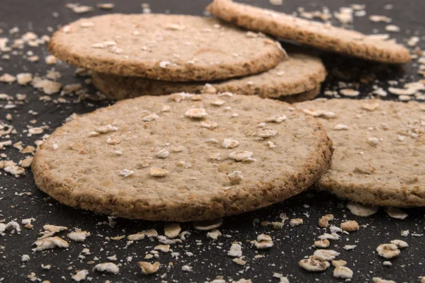 Home made scottish oatcakes on slate — Stock Photo, Image