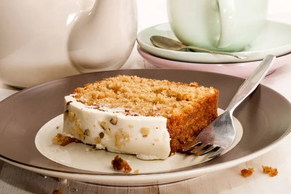 Slice carrot cake on a plate — Stock Photo, Image