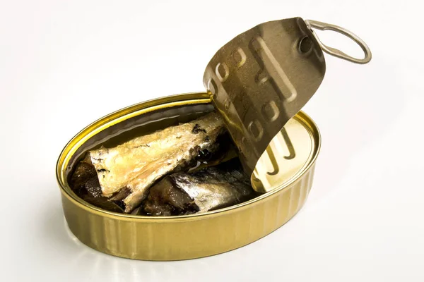 Canned sardines in oil — Stock Photo, Image