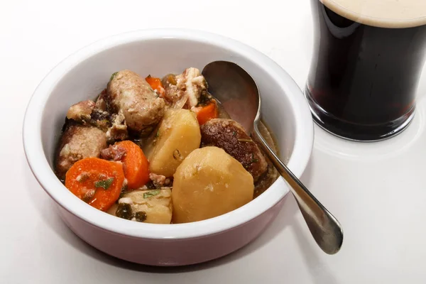 Dublin coddle with carrot, potato and sausage — Stock Photo, Image