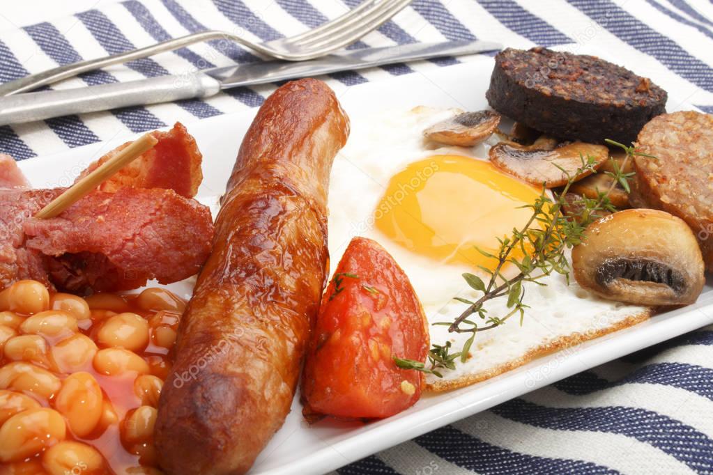 british full breakfast on a plate