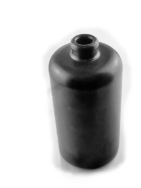 Пустая Глиняная Бутылка Колпачка Светлом Фоне Черно Белое Фото Сделано — стоковое фото