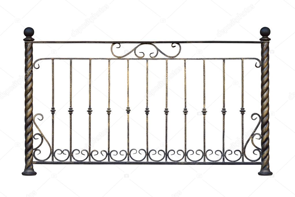 Decorative iron railing, fence.