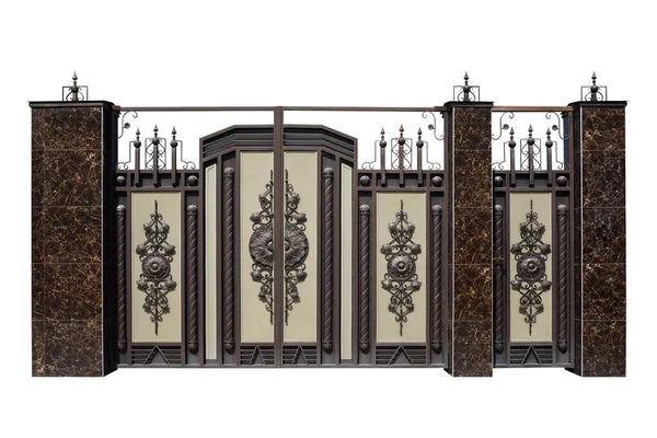 Kované brány a dveře s dekorem. — Stock fotografie
