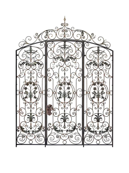 Forged openwork fence and doors. — Stock Photo, Image