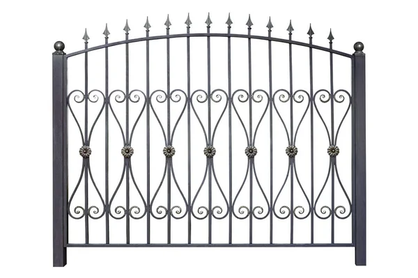 Classic Decorative Iron Fence Isolated White Background — Stock Photo, Image