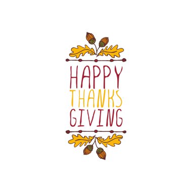 Şükran etiketi ile beyaz arka plan üzerinde metin