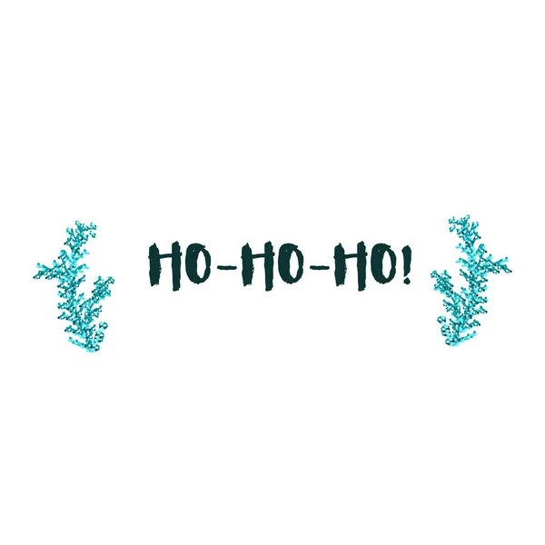 Julkort på vit bakgrund med blå inslag och text — Stock vektor