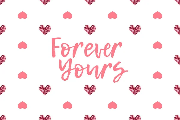 Valentine wenskaart met tekst en roze hart — Stockvector