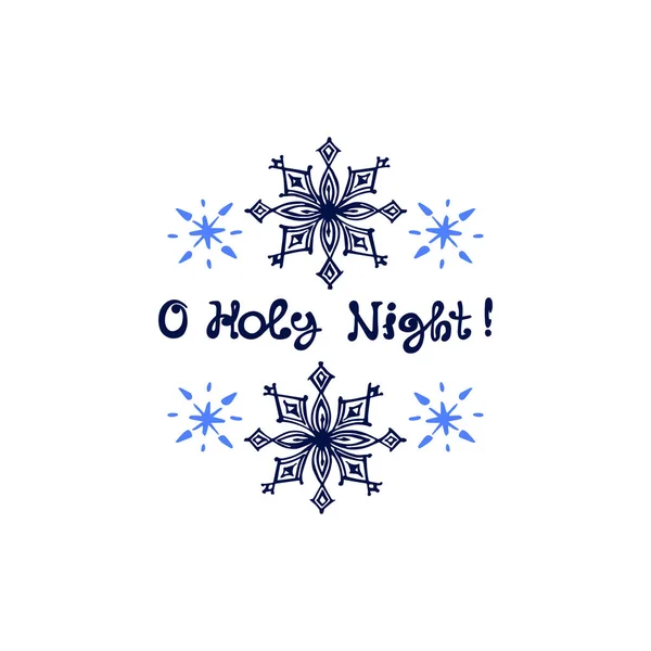 Tarjeta de felicitación Navidad con copos de nieve dibujados a mano — Archivo Imágenes Vectoriales