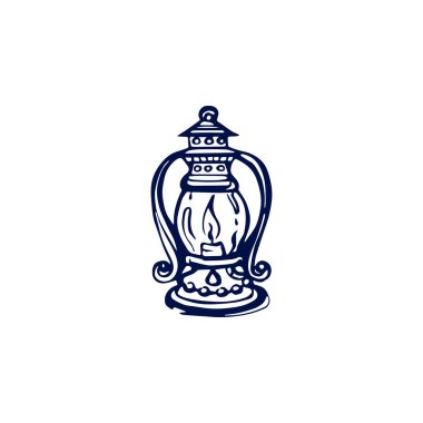 Beyaz arkaplanda izole edilmiş mum bulunan el feneri.