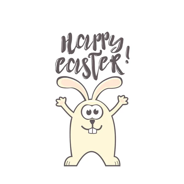 Carte de vœux de Pâques avec lapin et texte — Image vectorielle