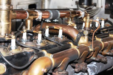 1920'lerde İngiliz bir vintage motorundan, yakın çekim