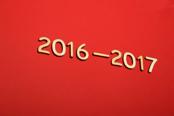 Wooden number in 2016 - 2017. New Year — Stock Photo, Image