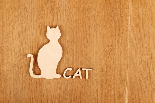 木製の猫のシルエット — ストック写真