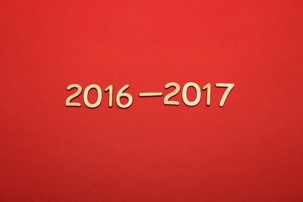2016-2017 ahşap numarası. Yeni yıl — Stok fotoğraf